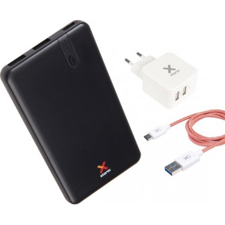 Xtorm Fuel Series Power Bank 5000 Pocket Inclusief Android Type C naar USB A Kabel en Wandlader met 2 USB poorten - FS301-CX032