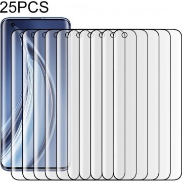 25 PCS voor Xiaomi Mi 10 Pro 5G 9H HD 3D gebogen gehard glasfilm (zwart)