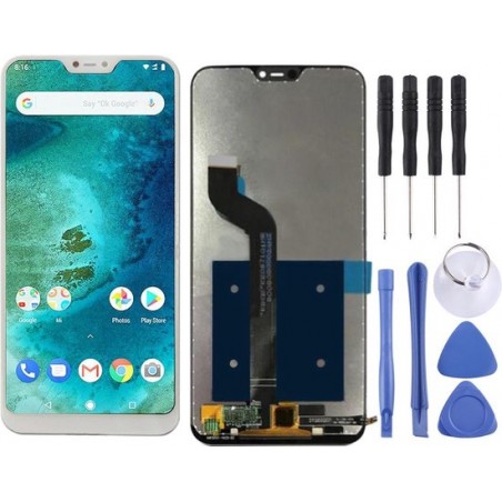 Lcd-scherm en digitizer volledige montage voor Xiaomi Redmi 6 Pro (Mi A2 Lite) (wit)