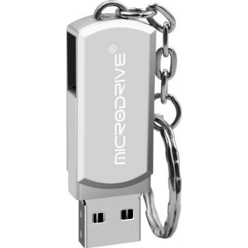 Let op type!! MicroDrive 128GB USB 2 0 Creative persoonlijkheid Metal U schijf met sleutelhanger (zilver)