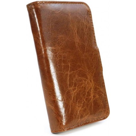 Tuff-Luv Vintage genuine leren portemonnee case cover voor Blackberry Z30 bruin