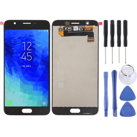 Let op type!! LCD-scherm en digitizer volledige assemblage voor Galaxy J7 (2018)/J737 (grijs)