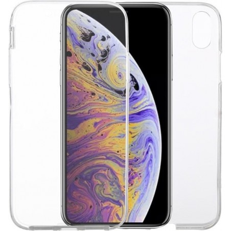 Let op type!! Ultradunne dubbelzijdige volledige dekking transparante TPU Case voor iPhone XS Max (transparant)