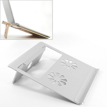 Let op type!! Universeel draagbaar opvouwbare holle Radiating aluminium laptop Desktop stand voor laptops onder 17 inch (zilver)