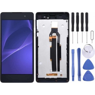Let op type!! LCD Screen and Digitizer Full Assembly with Frame for Sony Xperia E5 F3311 F3313(Black)