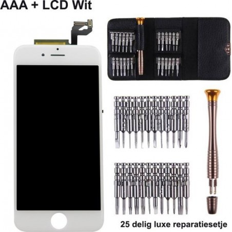 IPhone 6S PLUS LCD scherm wit- reparatieset de luxe - met 25 delig setje