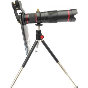 GadgetBay HD 4K 22X Zoom Telephoto Telescooplens voor je telefoon + Tripod - Zwart