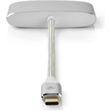 Nedis Premium USB-C naar HDMI, USB-A en USB-C PD adapter met DP Alt Mode (4K 30 Hz) / aluminium - 0,20 meter