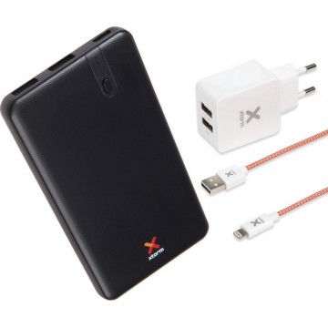 Xtorm Fuel Series Power Bank 5000 Pocket Inclusief Apple Lightning naar USB Kabel en Wandlader met 2 USB poorten - FS301-CX004
