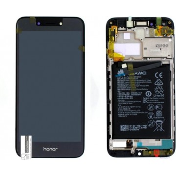 Huawei Honor 6A (DLI-AL10) LCD Display Module, Dark Gray/Grijs, Incl. Battery HB405979ECW, 02351KTW