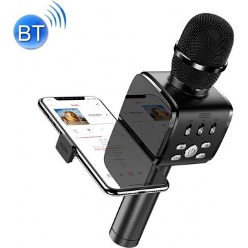 Let op type!! JOYROOM JR-MC3 draadloze Bluetooth externe K Song microfoon  ondersteunt TF kaart met houder (zwart)