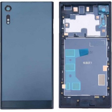 Achterkant batterijklep + Achterkant batterijdeksel + Middenframe voor Sony Xperia XZ (donkerblauw)