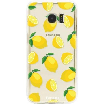 FOONCASE Samsung Galaxy S7 Edge hoesje TPU Soft Case - Back Cover - Lemons / Citroen / Citroentjes