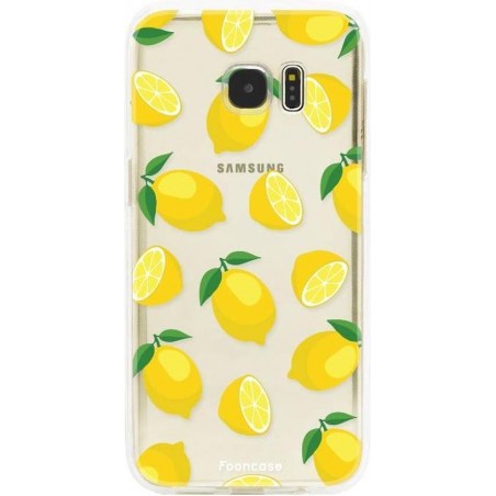 FOONCASE Samsung Galaxy S7 Edge hoesje TPU Soft Case - Back Cover - Lemons / Citroen / Citroentjes