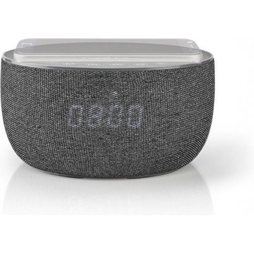 Nedis SPBT4000GY Bluetooth®-speaker Met Draadloos Laden 30 W Tot 6 Uur Speeltijd Klok Grijs