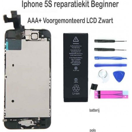 Iphone 5S LCD reparatie en upgrade kit Beginner - Zwart