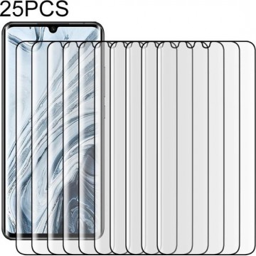 25 PC's voor Xiaomi Mi Note 10 9H HD 3D gebogen gehard glasfilm (zwart)