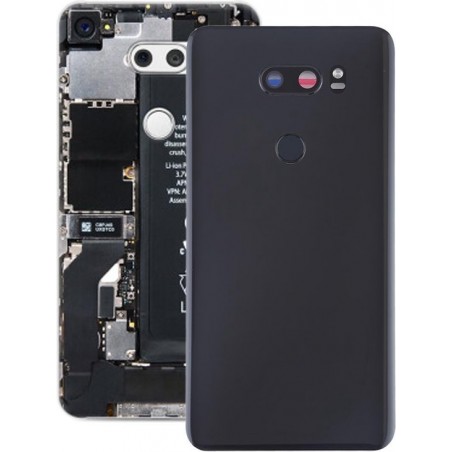 Batterij achterkant met cameralens en vingerafdruksensor voor LG V30 + / VS996 / LS998U / H933 / LS998U / H930 (zwart)