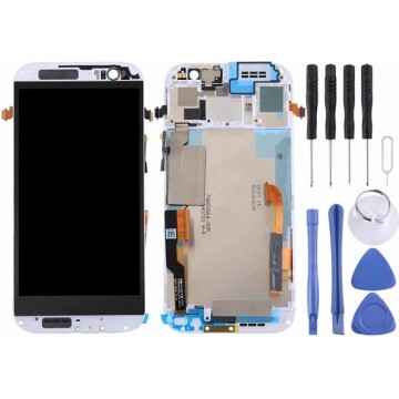 Let op type!! LCD Screen and Digitizer Full Assembly with Frame for HTC One M8 Dual SIM (White)