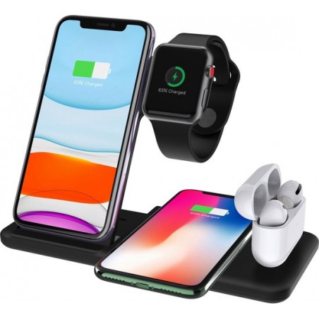 18w wireless charger 4 in 1 station stand dock Charger Q20 Voor  Apple watch/ Airpods pro