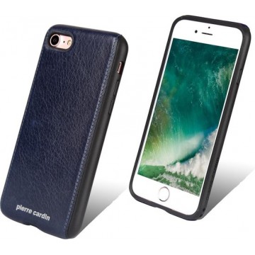 Pierre Cardin Backcover hoesje Blauw - Stijlvol - Leer - iPhone 7 en iPhone 8 - Luxe cover