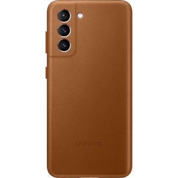 Samsung Leather Cover - Samsung S21 - Brown