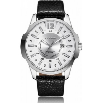 Let op type!! CURREN 8123 sport quartz horloge voor mannen (zilver geval wit gezicht)