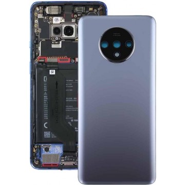 Let op type!! Originele batterij achterkant met camera lens cover voor OnePlus 7T (Blauw)