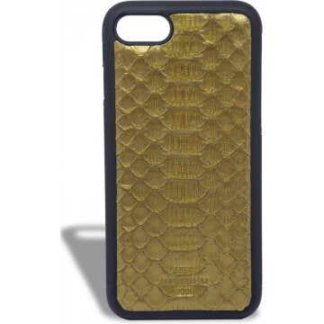 Luxe handgemaakte iPhone 8 Case- Python Gold