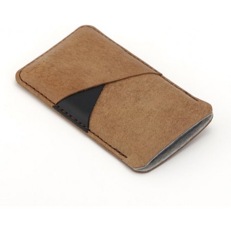 JACCET leren iPhone 8 Plus sleeve - Bruin volnerf leer met ruimte voor creditcards en/of briefgeld