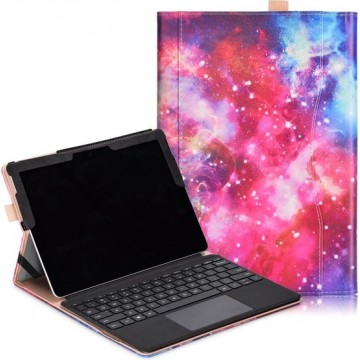 Let op type!! Gekleurde tekening patroon PU Laptop tas Lederen Case voor Microsoft Surface gaan (Galactics patroon)