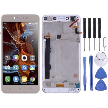 Lcd-scherm en digitizer volledige montage met frame voor Lenovo Vibe K5 Plus A6020A46 A6020l36 A6020l37 (goud)