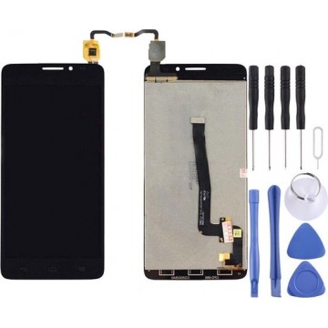 Let op type!! LCD Screen and Digitizer Full Assembly for Alcatel One Touch Idol X+ / 6043 / 6043D(Black)