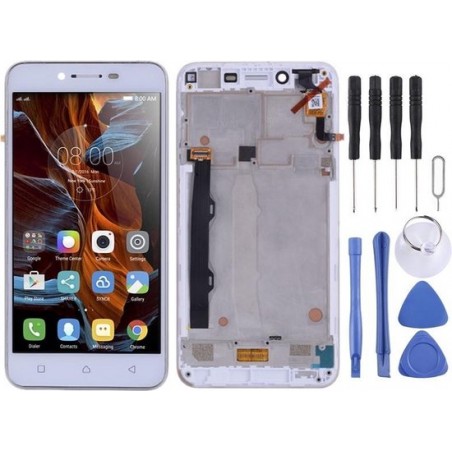 Lcd-scherm en digitizer volledige montage met frame voor Lenovo Vibe K5 Plus A6020A46 A6020l36 A6020l37 (wit)