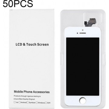 Let op type!! 50 PCS Cardboard Packaging White Box for iPhone 5 LCD Screen and Digitizer Full Assembly