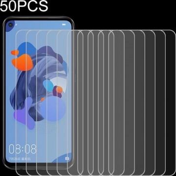 Let op type!! 50 stuks voor Huawei Nova 5i Pro 9H 2.5 D scherm gehard glas film