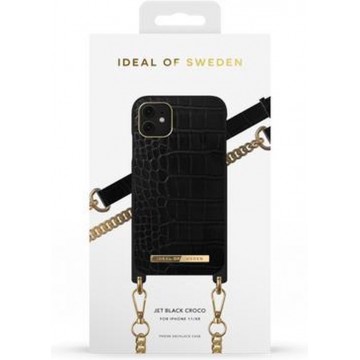 iDeal of Sweden Phone Necklace Case iPhone 11/XR Jet Black Croco