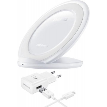 Samsung Wireless Charger Stand Wit - Inclusief MicroUSB Kabel + 220V Adapter