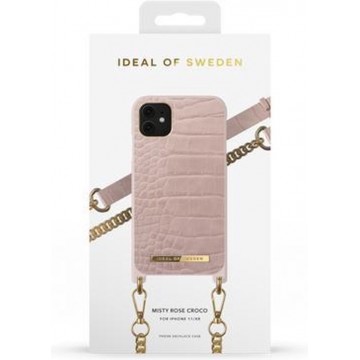 iDeal of Sweden Phone Necklace Case iPhone 11/XR Misty Rose Croco