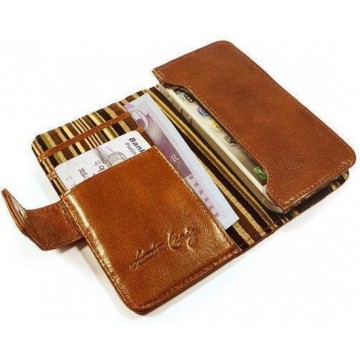 Tuff-Luv Vintage Leren portemonnee case pouch iPhone 5/5s/5c bruin