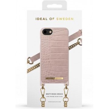 iDeal of Sweden Phone Necklace Case iPhone 8/7/6/6s/SE Misty Rose Croco