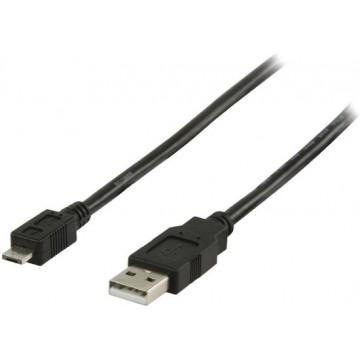 Valueline 2m, USB 2.0 A - micro A USB-kabel USB A Micro-USB A Zwart