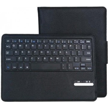 bluetooth toetsenbord Litchi structuur Smart Cover lederen hoesje met houder en slaap functie voor iPad Air 2 / iPad 6(zwart)