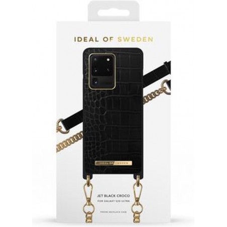 iDeal of Sweden Phone Necklace Case Samsung Galaxy S20 Ultra Jet Black Croco