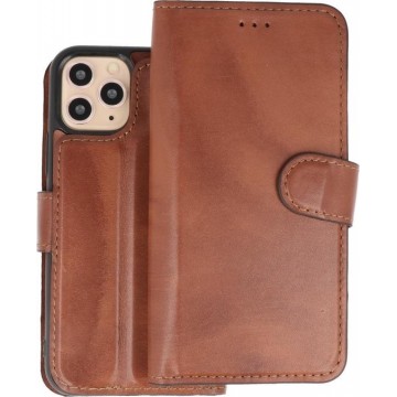 BAOHU Handmade 2 in 1 Leer Telefoonhoesje voor iPhone 11 Pro - Bruin