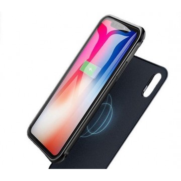 Battery Power Bank + Back Hoesje voor iPhone Xs Max Rood