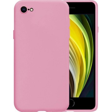 iPhone 8 Hoesje Siliconen Case Hoes Back Cover TPU - Donker Roze