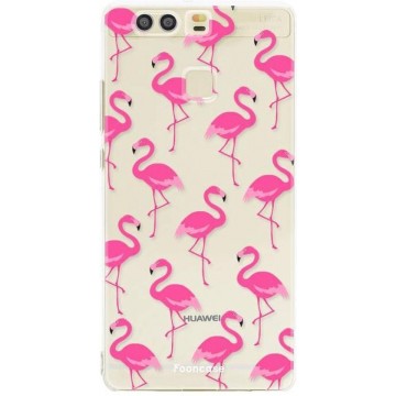 FOONCASE Huawei P9 hoesje TPU Soft Case - Back Cover - Flamingo