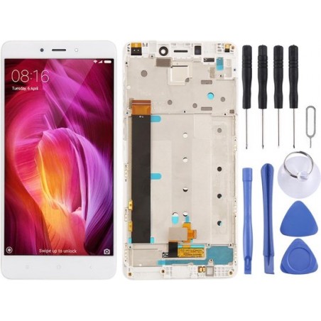 Let op type!! LCD Screen and Digitizer Full Assembly with Frame for Xiaomi Redmi Note 4(White)