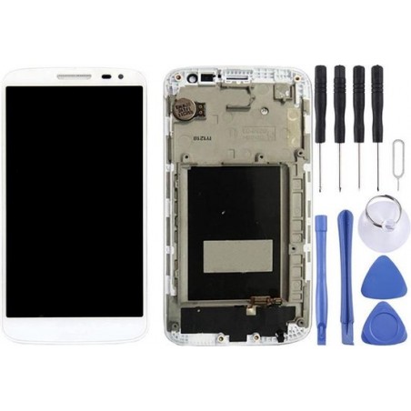 Lcd-scherm + aanraakscherm met frame voor LG G2 Mini / D620 / D618 (wit)